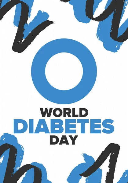 Werelddiabetesdag Bewustmakingsmaand November Blauwe Cirkel Symbool Ontwerp Van Medische Gezondheidszorg — Stockvector