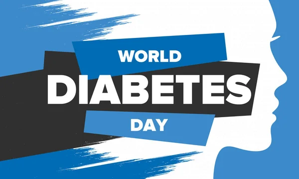 Dia Mundial Diabetes Mês Conscientização Novembro Símbolo Círculo Azul Cuidados —  Vetores de Stock