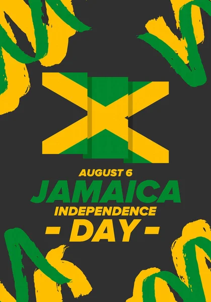 자메이카 기념일 자메이카의 기념일은 기념일이다 자메이카 애국심의 포스터 일러스트 — 스톡 벡터