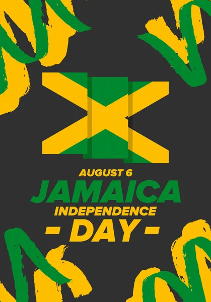 Jamaica Día Independencia Independencia Jamaica Fiesta Celebrada Anualmente Agosto Bandera — Archivo Imágenes Vectoriales