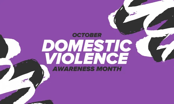 월에는 가정폭력에 되었다 미국에서 보라색 단결의 캠페인 학대를 중지합니다 포스터 — 스톡 벡터