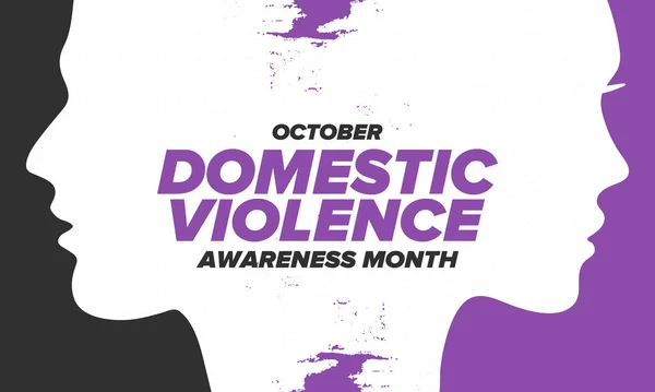 Mes Sensibilización Sobre Violencia Doméstica Octubre Celebra Anual Estados Unidos — Vector de stock