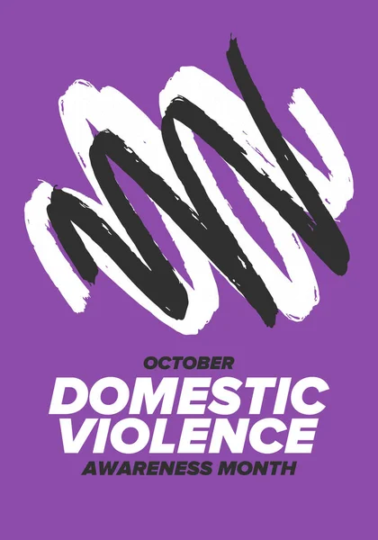 Mes Sensibilización Sobre Violencia Doméstica Octubre Celebra Anual Estados Unidos — Vector de stock