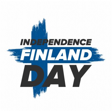 Finlandiya 'nın Bağımsızlık Günü. Ulusal mutlu bayramlar, her yıl 6 Aralık 'ta kutlanıyor. Finlandiya bayrağı. Vatansever unsurlar. Poster, kart, afiş ve geçmiş. Vektör illüstrasyonu