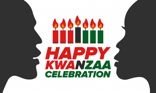 Kwanzaa Happy Celebration African African American Culture Holiday Seven Days — Stock Vector