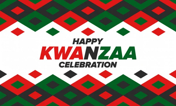 Kwanzaa Happy Celebration African African American Culture Holiday Seven Days — Stock Vector