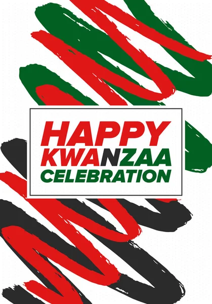 Kwanzaa Feliz Celebração Férias Culturais Africanas Afro Americanas Festival Sete —  Vetores de Stock