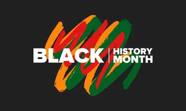 Mes Historia Negra African American History Celebrado Anual Febrero Estados — Vector de stock