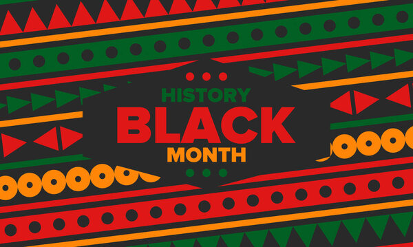 Black History Month. African American History. Celebrated annual. In February in United States and Canada. In October in Great Britain. Poster, card, banner, background. Vector illustration
