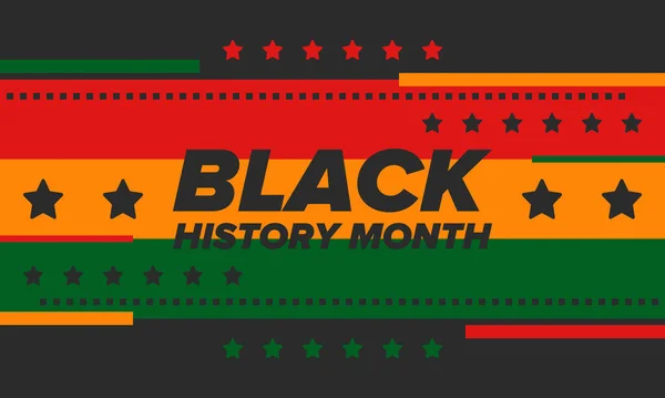 Mes Historia Negra African American History Celebrado Anual Febrero Estados — Vector de stock