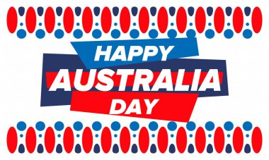 Avustralya Günü. Ulusal mutlu bayramlar, her yıl 26 Ocak 'ta kutlanıyor. Avustralyalı vatansever unsurlar. Kanguru silueti. Poster, kart, afiş ve geçmiş. Vektör illüstrasyonu