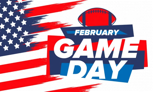 Game Day Americká Fotbalová Playoff Super Bowl Party Spojených Státech — Stockový vektor