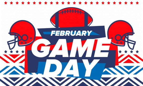 Dia Jogo Playoff Futebol Americano Super Bowl Party Nos Estados — Vetor de Stock