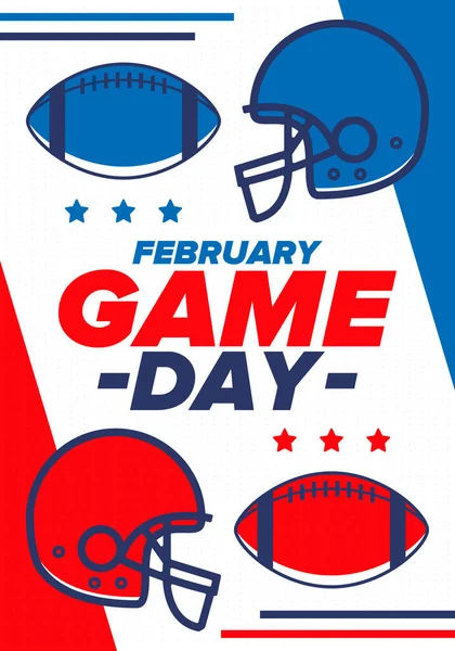 Game Day Americká Fotbalová Playoff Super Bowl Party Spojených Státech — Stockový vektor
