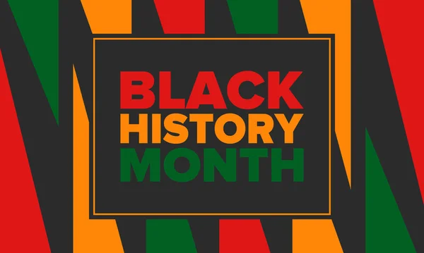 Mes Historia Negra African American History Celebrado Anual Febrero Estados — Vector de stock