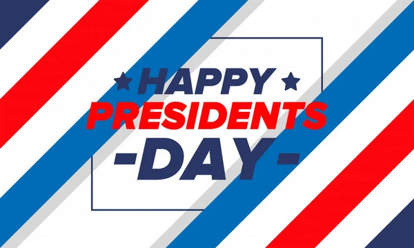 Feliz Día Los Presidentes Estados Unidos Cumpleaños Washington Vacaciones Federales — Vector de stock