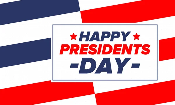 Feliz Dia Dos Presidentes Nos Estados Unidos Aniversário Washington Feriado — Vetor de Stock
