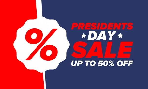 Sale Banner Presidents Day Special Offer Template Holiday Shopping United — Stock Vector