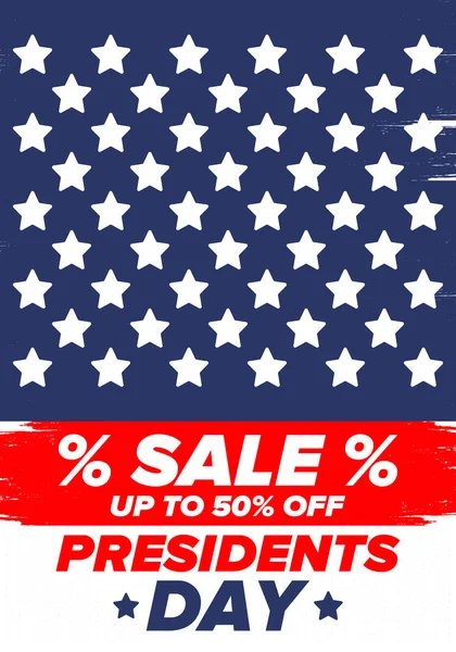 Sale Banner Presidents Day Special Offer Template Holiday Shopping United — Stock Vector