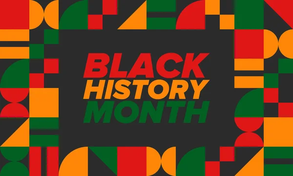 Fekete Történelem Hónap Afrikai Amerikai Történelem Ünnepelt Évente Februárban Egyesült — Stock Vector