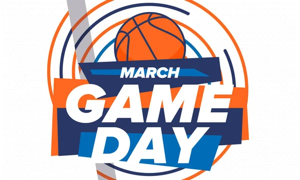 Game Day Basketball Football Playoff March Super Sport Party United — Stock Vector