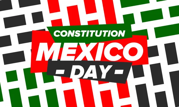 Dia Constituição México Feriado Feliz Nacional Comemorado Anualmente Fevereiro Padrão — Vetor de Stock