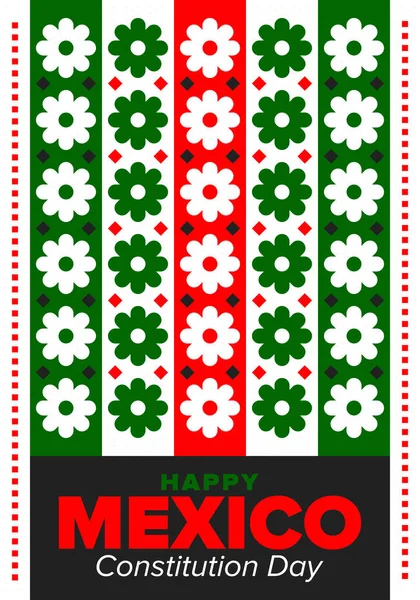 Mexický Den Ústavy Národní Šťastný Svátek Slaví Každoročně Únoru Mexický — Stockový vektor