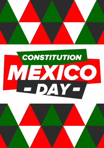 Dia Constituição México Feriado Feliz Nacional Comemorado Anualmente Fevereiro Padrão — Vetor de Stock