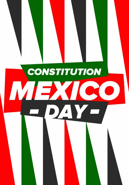 Tag Der Mexikanischen Verfassung Nationalfeiertag Der Jährlich Februar Gefeiert Wird — Stockvektor