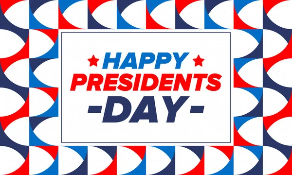 Feliz Día Los Presidentes Estados Unidos Cumpleaños Washington Vacaciones Federales — Vector de stock