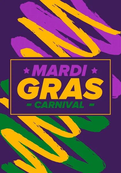 Mardi Gras Carnival New Orleans Fat Tuesday Traditional Holiday Celebration — Stock Vector