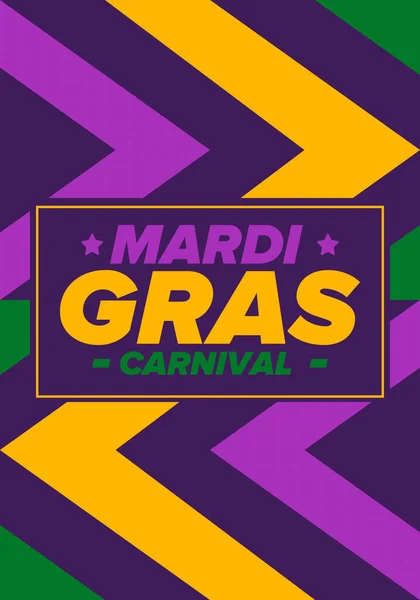 新奥尔良的Mardi Gras狂欢节胖星期二 传统节日 庆祝一年一度 民俗节 化装舞会 欢乐派对 狂欢节的面具海报 横幅和背景 — 图库矢量图片