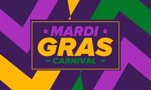 Mardi Gras Karneval New Orleans Fet Tisdag Traditionell Semester Firande — Stock vektor