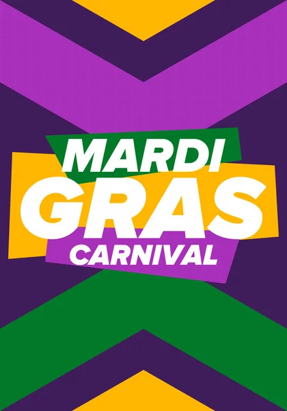 Carnaval Mardi Gras Nova Orleães Terça Feira Gorda Férias Tradicionais —  Vetores de Stock