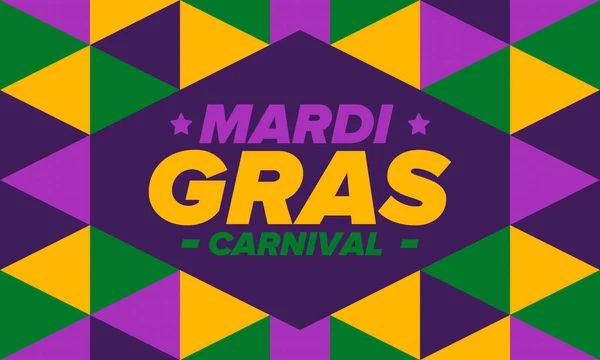 Mardi Gras Karneval New Orleans Fet Tisdag Traditionell Semester Firande — Stock vektor