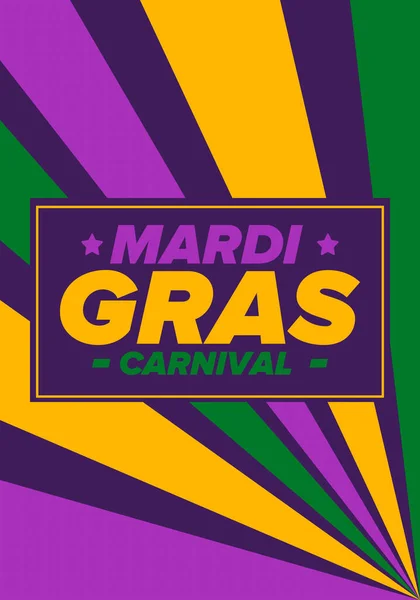 新奥尔良的Mardi Gras狂欢节胖星期二 传统节日 庆祝一年一度 民俗节 化装舞会 欢乐派对 狂欢节的面具海报 横幅和背景 — 图库矢量图片