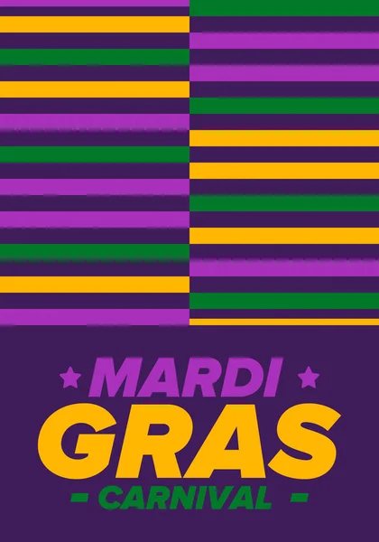 Mardi Gras Karneval New Orleans Fet Tisdag Traditionell Semester Firande — Stock vektor