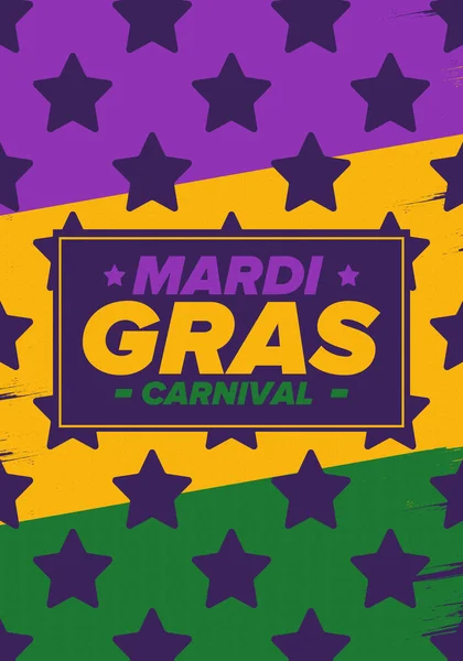 Karnawał Mardi Gras Nowym Orleanie Tłusty Wtorek Tradycyjne Święto Coroczne — Wektor stockowy