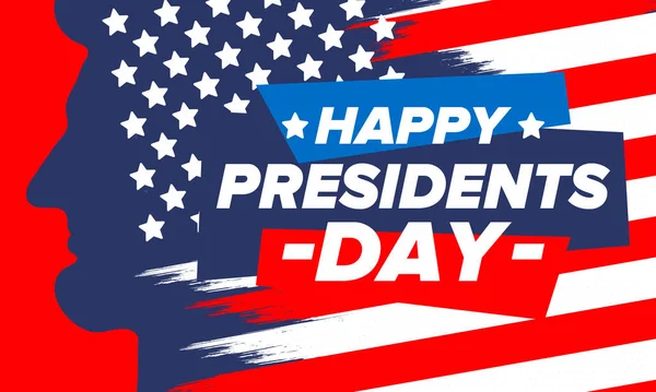 Feliz Dia Dos Presidentes Nos Estados Unidos Aniversário Washington Feriado —  Vetores de Stock