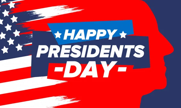 Feliz Día Los Presidentes Estados Unidos Cumpleaños Washington Vacaciones Federales — Archivo Imágenes Vectoriales