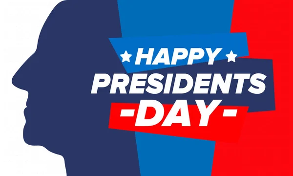 Feliz Día Los Presidentes Estados Unidos Cumpleaños Washington Vacaciones Federales — Vector de stock