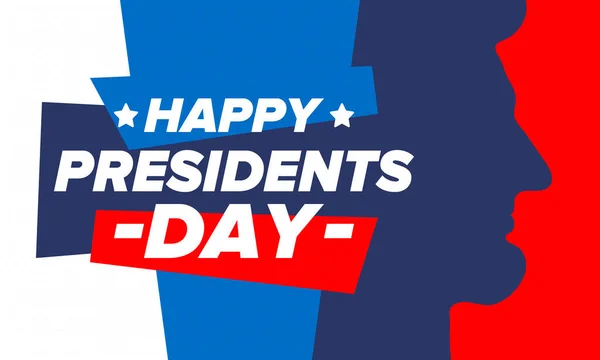 Feliz Dia Dos Presidentes Nos Estados Unidos Aniversário Washington Feriado — Vetor de Stock