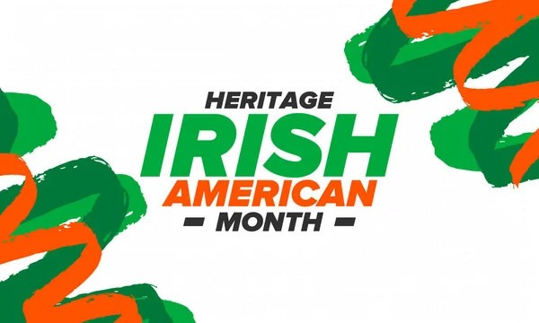 Irish American Heritage Month Årligen Firas Hela Mars Usa Hedra — Stock vektor