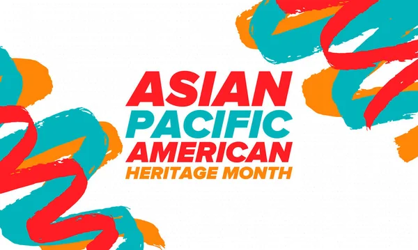 Asian Pacific American Heritage Month Inglês Celebrado Maio Ele Celebra — Vetor de Stock