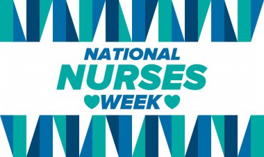 Ulusal Hemşireler Haftası. Teşekkürler hemşireler. Tıbbi ve sağlık hizmetleri konsepti. Virüslere ve hastalıklara karşı savaşanlar. Doktorların şerefine. Amerika 'da yıllık kutlama. Vektör illüstrasyon posteri