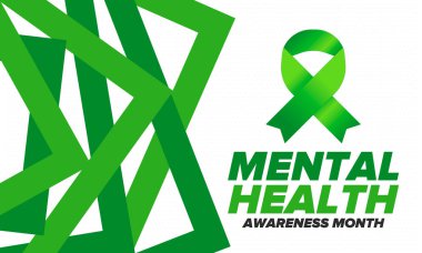 Mayıs 'ta Akıl Sağlığı Bilinci Ayı. Birleşik Devletler 'de yıllık kampanya. Akıl sağlığıyla ilgili farkındalığı arttırıyorum. Kontrol ve koruma. Önleme kampanyası. Tıbbi sağlık hizmeti tasarımı. Vektör illüstrasyonu