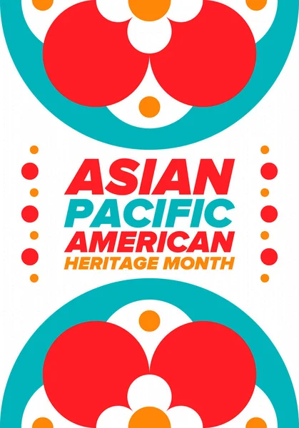 Asian Pacific American Heritage Month Inglês Celebrado Maio Ele Celebra — Vetor de Stock