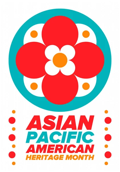 Asian Pacific American Heritage Month Inglês Celebrado Maio Ele Celebra — Vetor de Stock