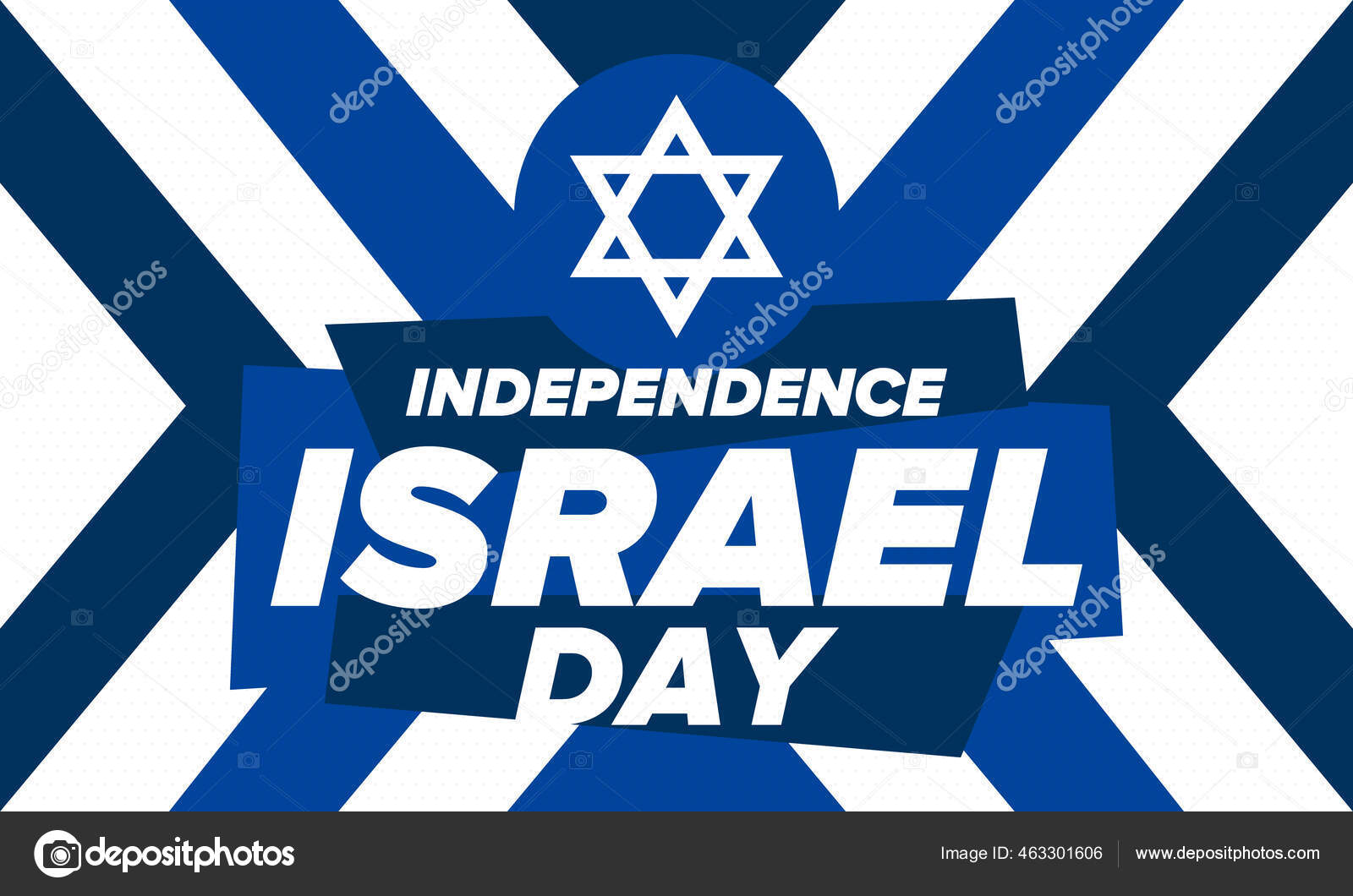 以色列独立日国定假日每年庆祝一次以色列国旗大卫之星犹太人的象征爱国标志和分子横幅和背景矢量说明图库矢量图©scoutori 463301606