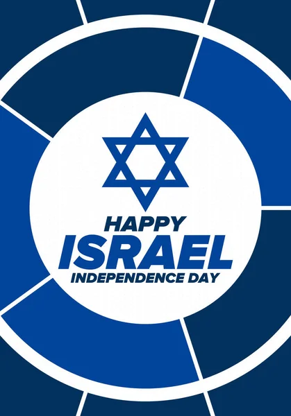 Dia Independência Israel Feriado Nacional Comemorado Anual Bandeira Israel Estrela —  Vetores de Stock